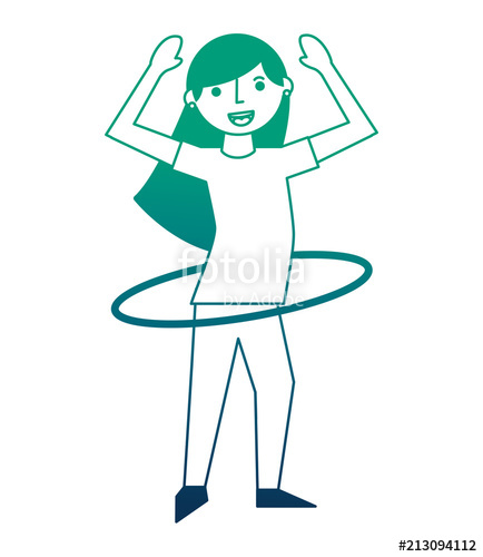 434x500 Woman Cartoon Practicing With Hula Hoop Stock Image And Royalty