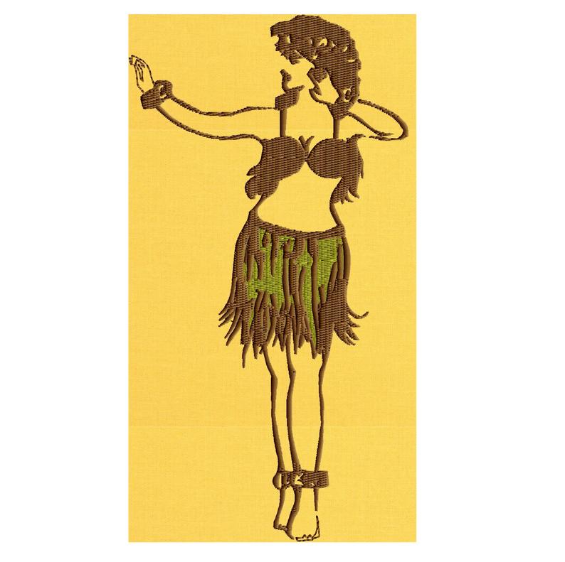 794x791 Hula Girl Hawaiian Dancer Embroidery Design Embroidery Etsy