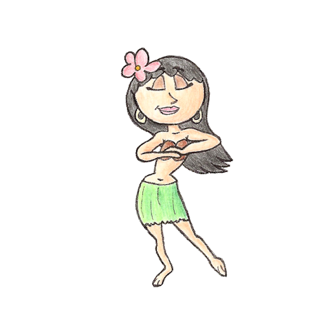 480x480 Hula Girl Art