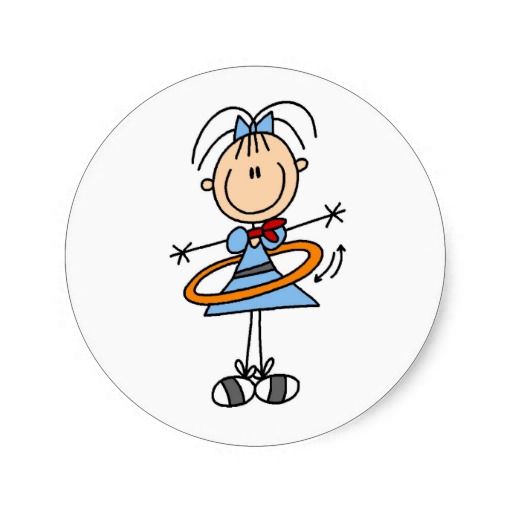 512x512 Hula Hoop Stick Figure T Shirts And Gifts Classic Round Sticker