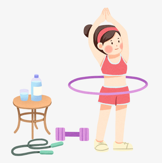 650x651 Hula Hoop Fitness Hand Drawn Illustration Image