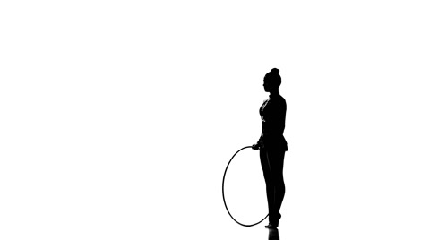 480x268 Silhouettes Gymnastic Stunt With Hula Hoop From The Beautiful Girl