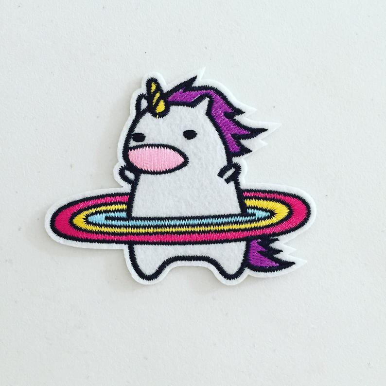 794x794 Unicorn Hula Hoop Rainbow Iron On Patch Rainbow Unicorn Etsy