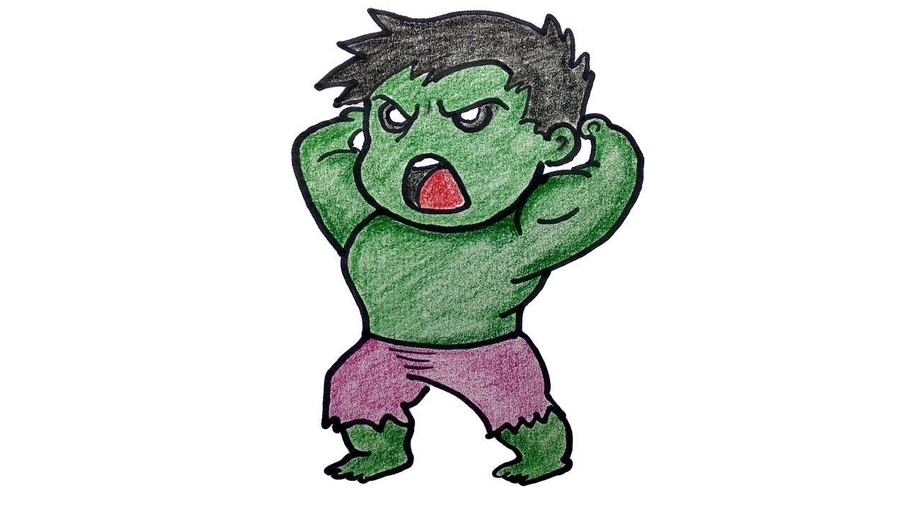 1280x720 How To Draw Hulk The Avengers Cartoon Drawing Step