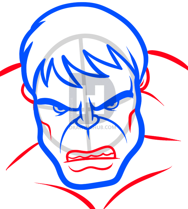 639x709 How To Draw The Hulk Easy, Step