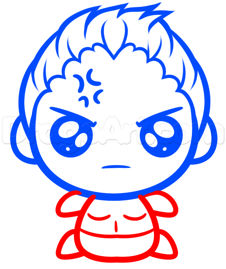 724x859 How To Draw Kawaii Hulk, Step