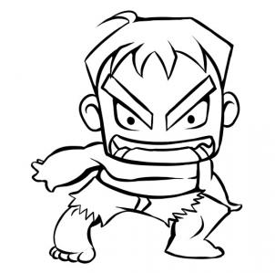 302x299 How To Draw Chibi Hulk, Step