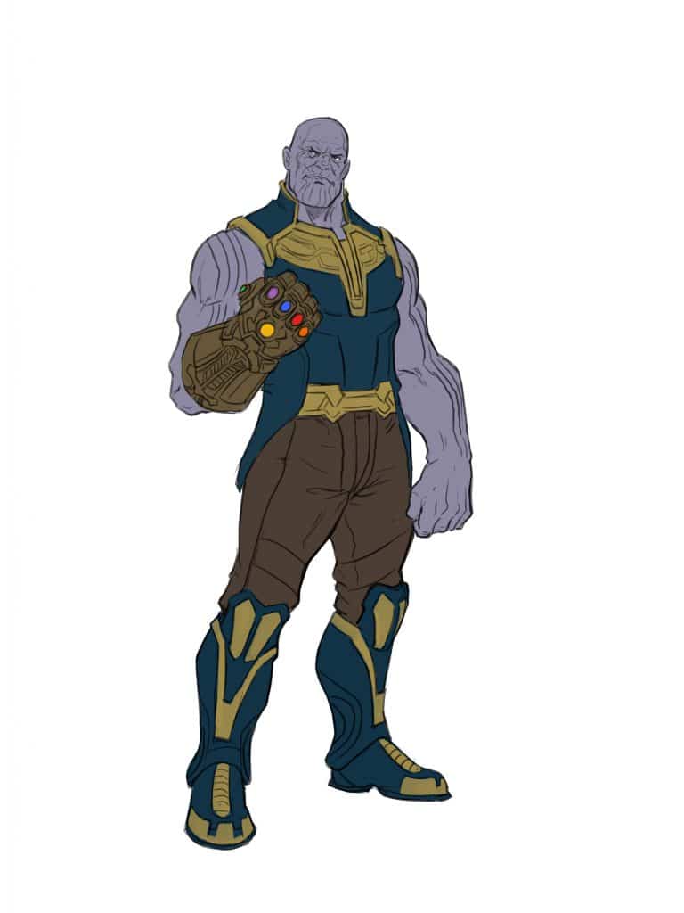 768x1024 How To Draw Thanos From The Avangers