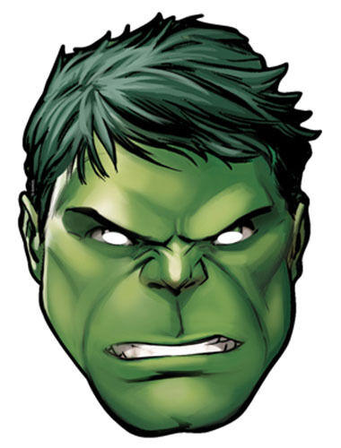380x500 Hulk Marvel The Avengers Single Fun Card Party Face Mask