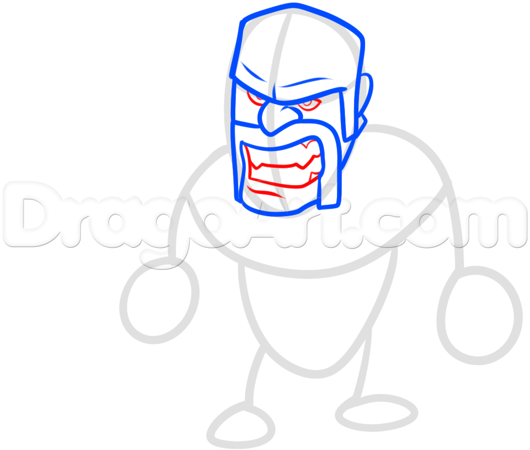 1054x895 step how to draw clash of clans barbarian