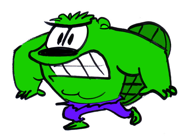 640x468 beaver smash! it's hard to draw a hulk beaver without him