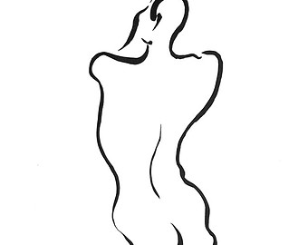 340x270 Man Back Drawing Etsy