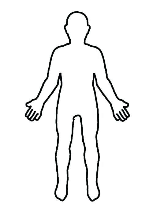 500x688 Outline Of The Body Coloring Body Outline Drawing Boy