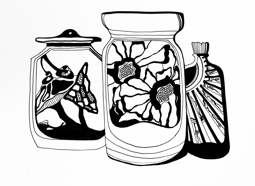 878x640 Black And White Pen And Ink Drawings Of Body Parts, Insects