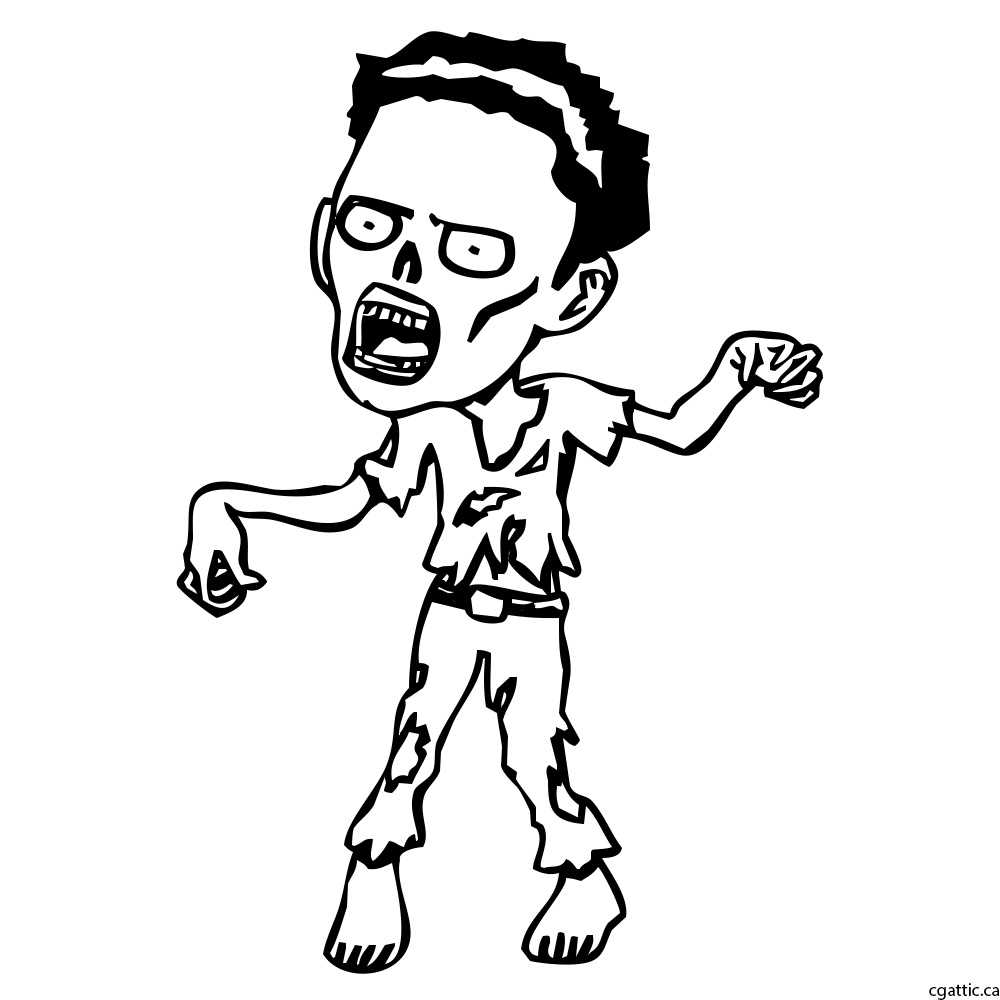 1000x1000 Zombie Cartoon Drawing In Steps With Photoshop