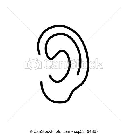 450x470 Human Ear Icon Vector Illustration