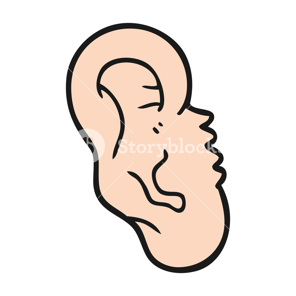 1000x1000 Freehand Drawn Cartoon Human Ear Royalty Free Stock Image
