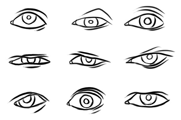600x400 How To Draw Squinting Eyes Squinting Human Eye Hand Drawn Vector