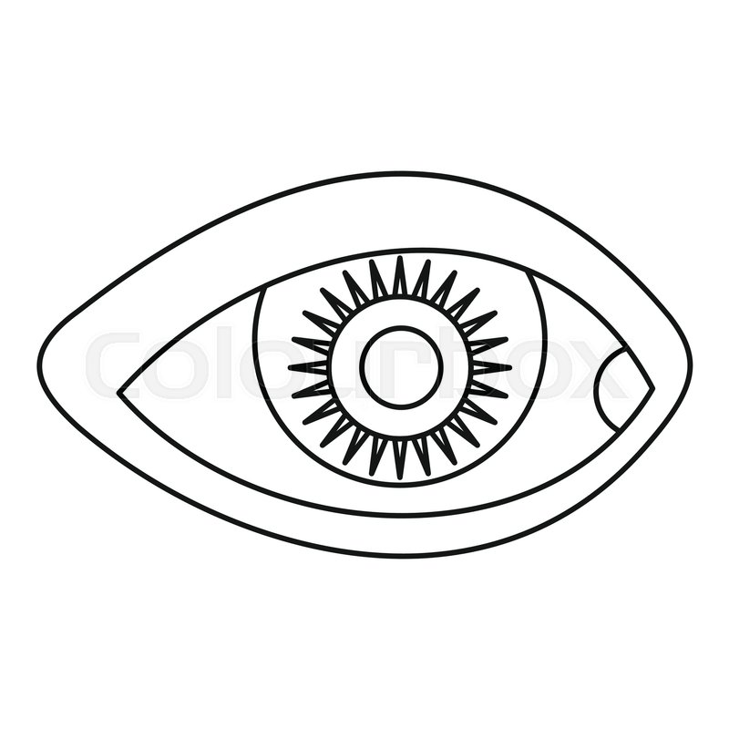 800x800 Human Eye Icon Outline Illustration Stock Vector Colourbox