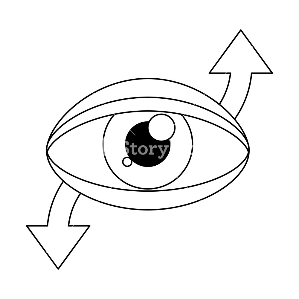 1000x1000 Human Eye With Arrows Symbol Vector Illustration Graphic Design