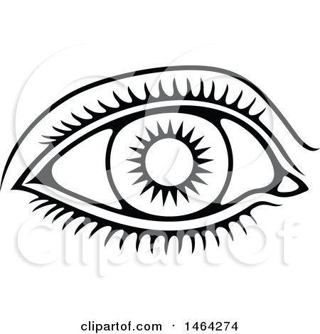 450x470 Clipart Of A Black And White Human Eye