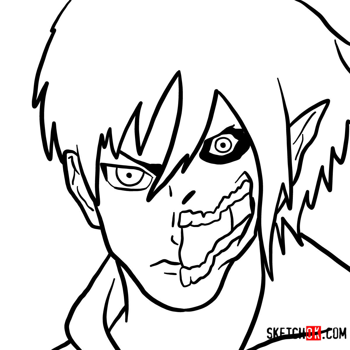 1200x1200 how to draw eren jaeger half human half titan