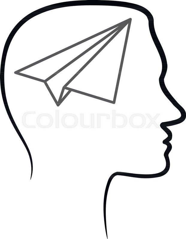 621x800 Outline Design Icon With Human Head, Stock Vector Colourbox