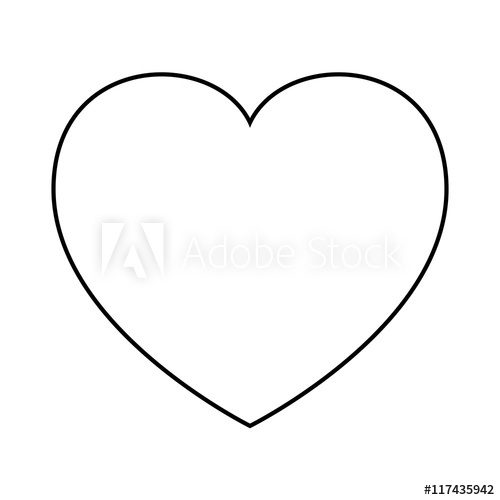 500x500 Human Heart, Silhouette, Outline Love Design Vector Illustration