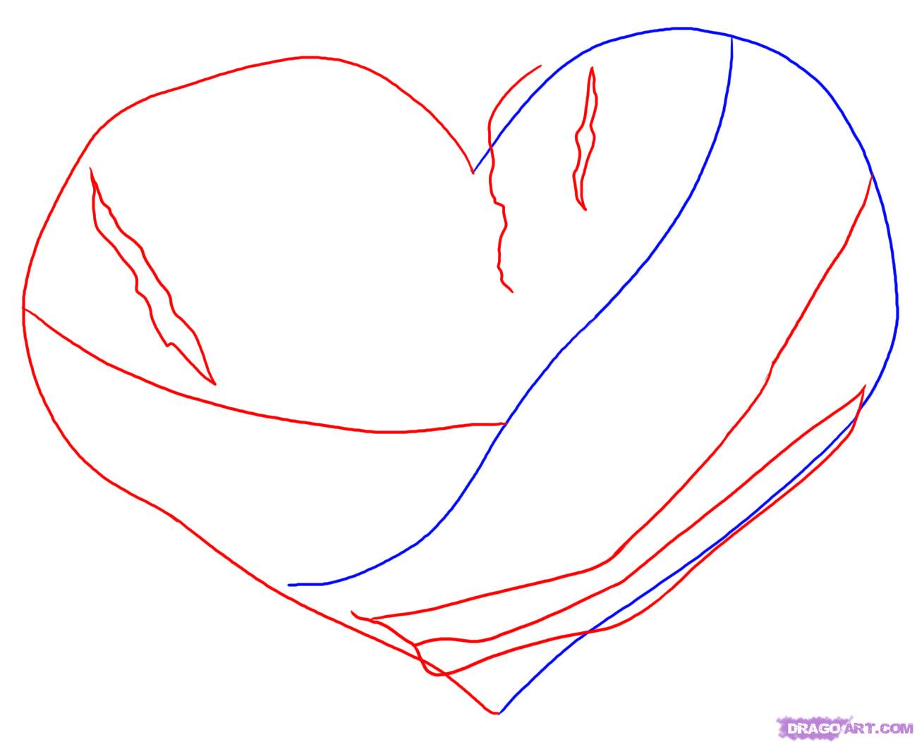 1300x1056 Step How To Draw A Bleeding Heart