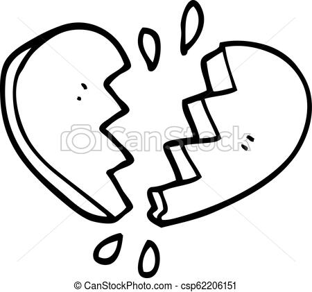 450x421 Line Drawing Cartoon Broken Heart