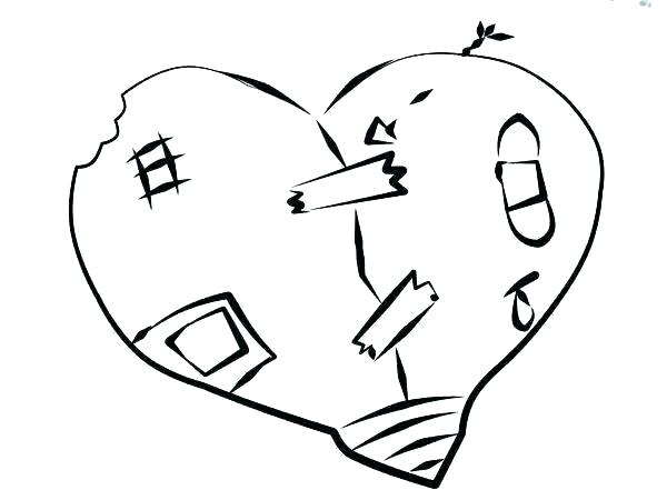 600x450 Broken Heart Cloud Coloring Page