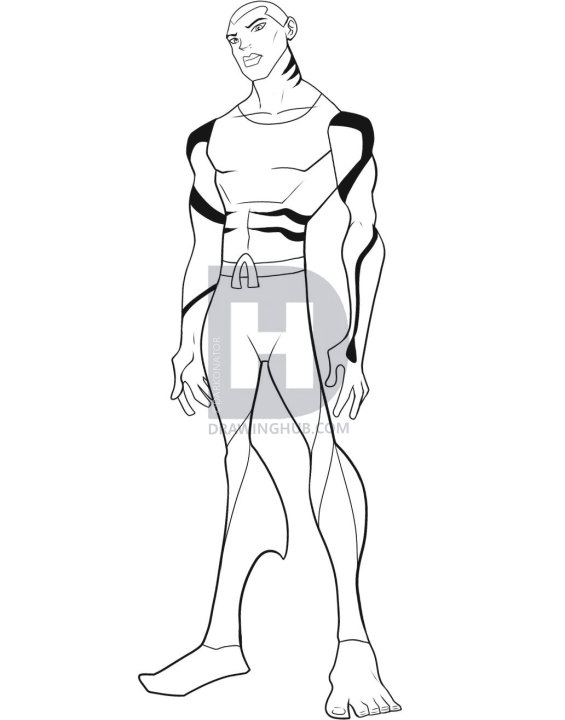 565x720 How To Draw Aqualad, Step