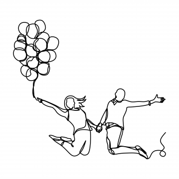 360x360 Laptop And Coffee Vector With One Continuous Single Line Art