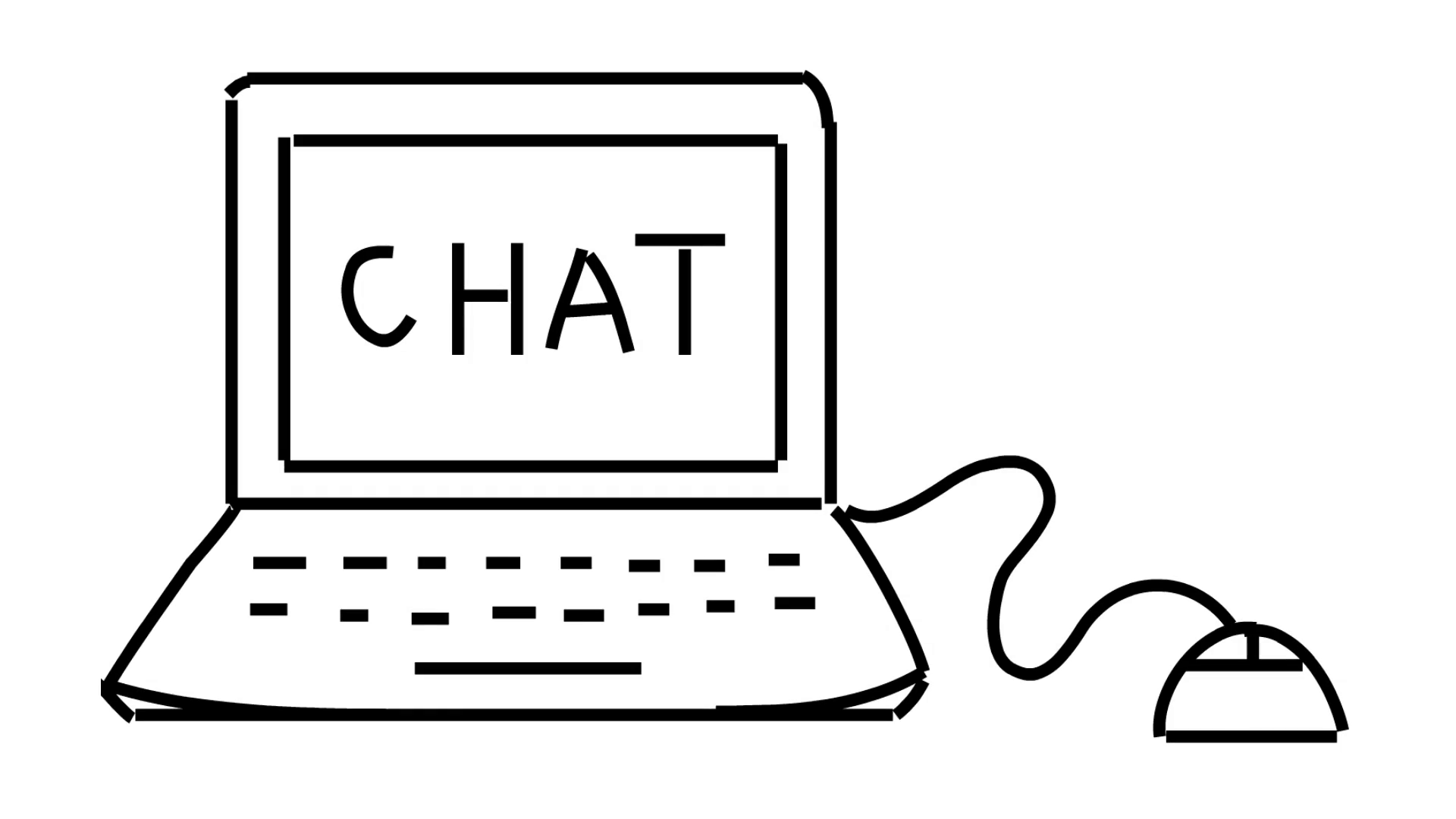 1920x1080 Chat On Desktop Computer Line Drawing Illustration Animation