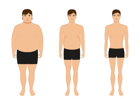 450x337 vector illustration cartoon guy losing weight slimming man male