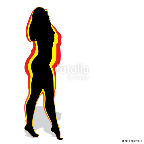 500x500 Vector Conceptual Fat Overweight Obese Female Vs Slim Fit Healthy