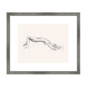 300x300 Pencil Sketch Drawing Of Retro Girl In Cowboy Hat Framed Print