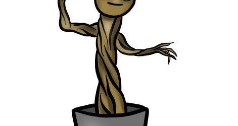 471x250 Baby Groot Pencil Drawing Line Cute Black And White