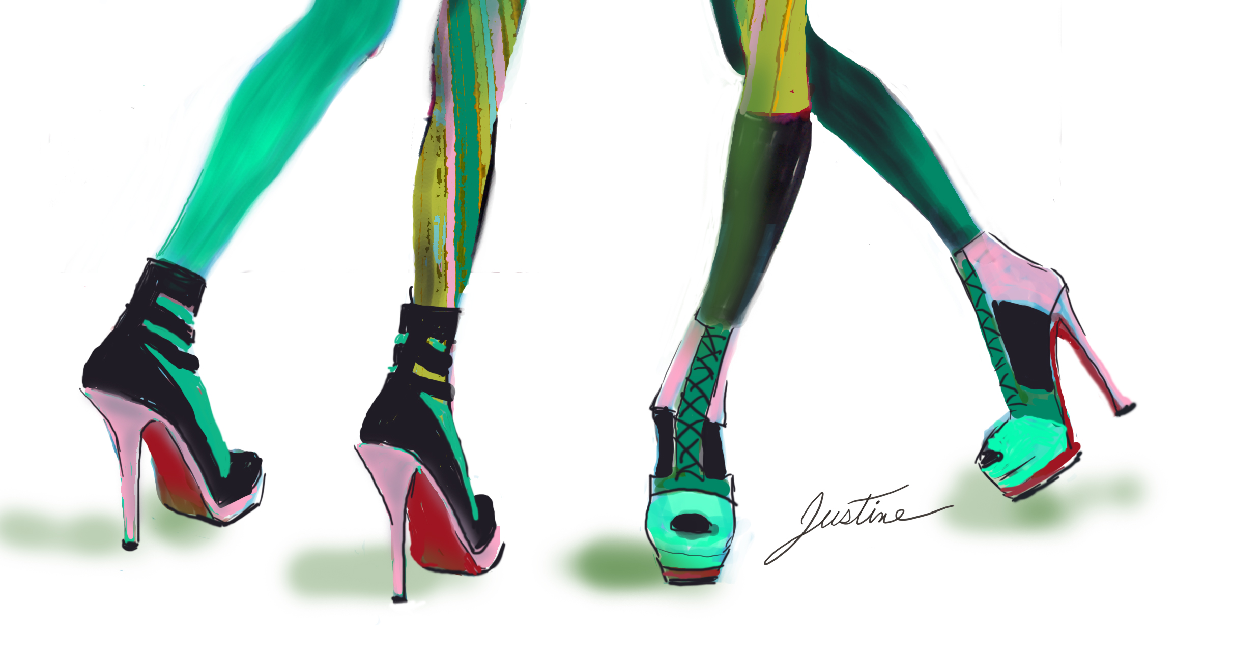 2423x1302 Drawing High Heels Justine Limpus Parish's Blog