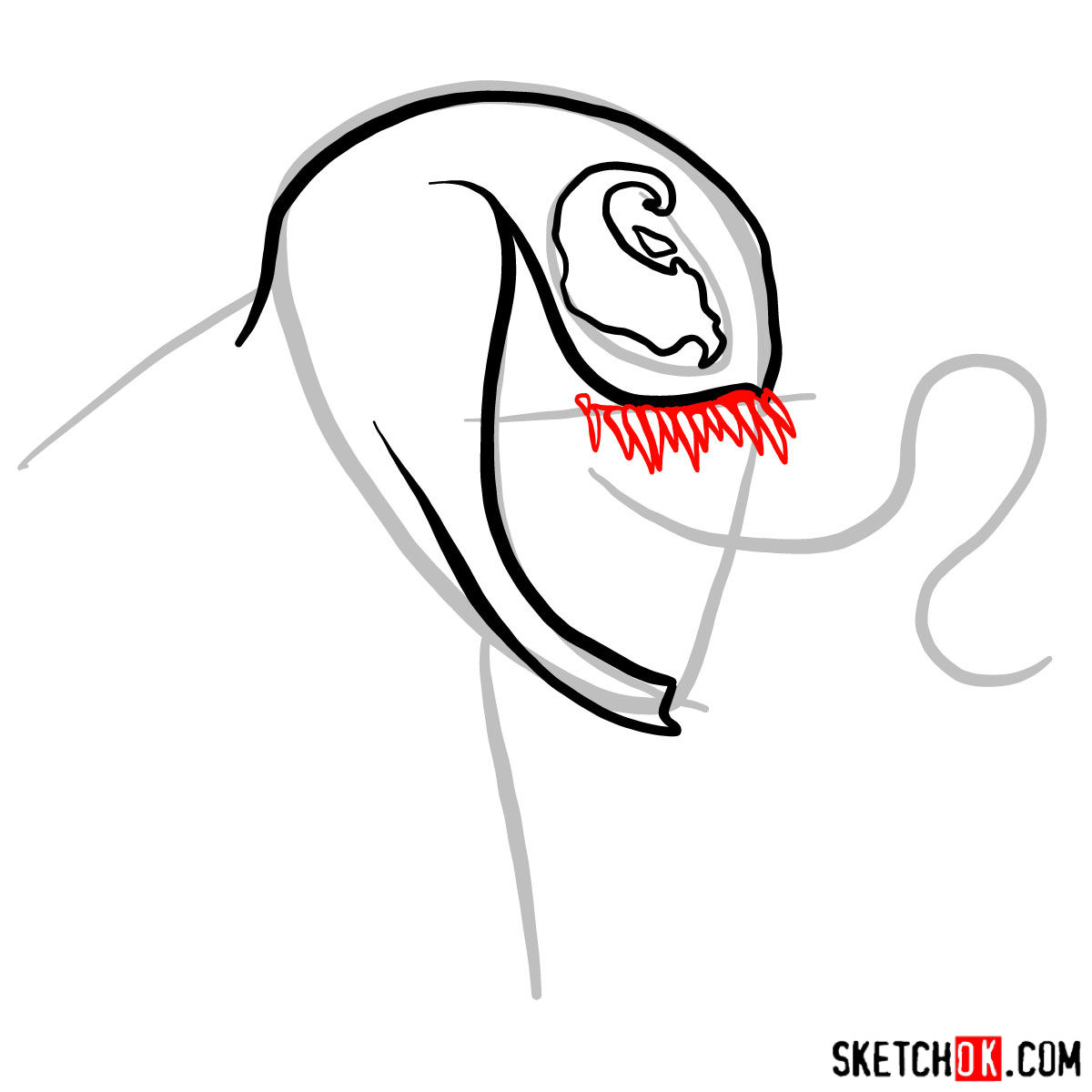 1200x1200 How To Draw Venom's Head In Profile