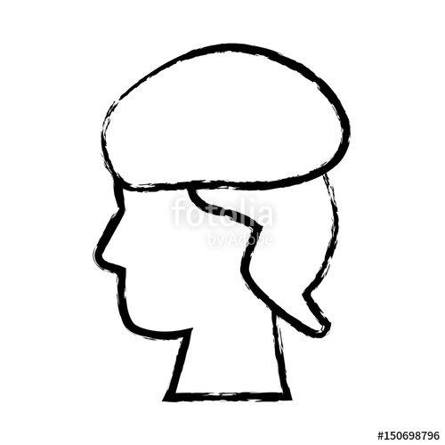 500x500 Sketch Profile Head Human Life Design Vector Illustration Stock