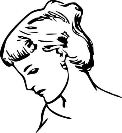 392x425 Free Download Of Female Profile Drawing Clip Art Vector Graphic