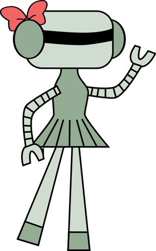 310x500 Girl Robot Vector Drawing