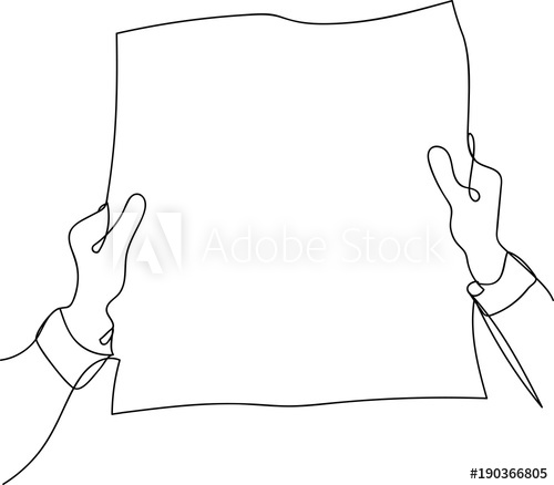 500x438 Continuous Line Drawing Of A Man With A Newspaper