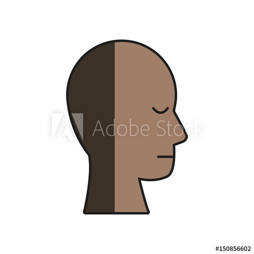 500x500 Human Head Profile Male Character Shadow Vector Illustration