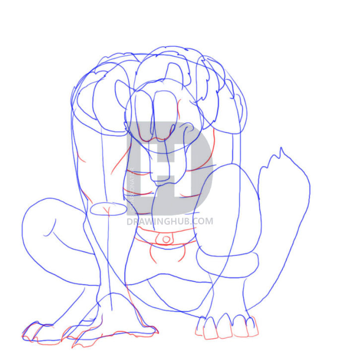 695x720 How To Draw A Werewolf, Step