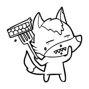300x300 Cartoon Wolf Showing Teeth Royalty Free Stock Image
