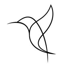 236x231 Simple Continuous Line Hummingbird