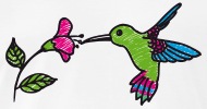 190x100 Hummingbird With Flower Drawing With Colors Men's Premium T Shirt