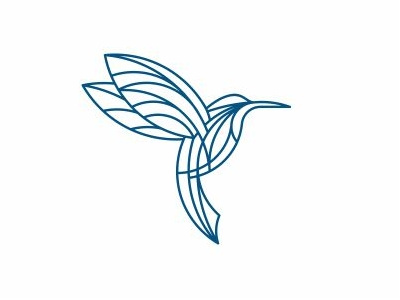 400x300 Line Art Hummingbird Logo Design